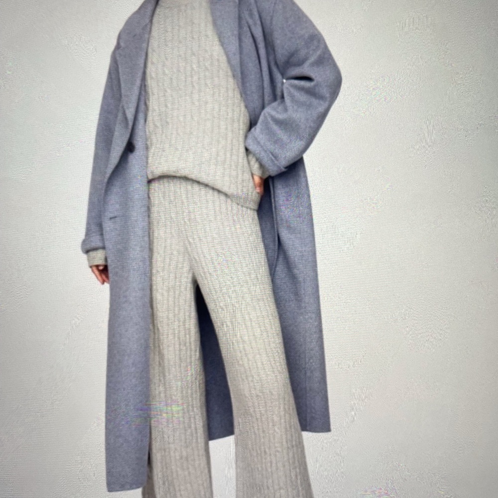 GAP Gray Cable Knit Wide Leg Knit Pants Set  XXL